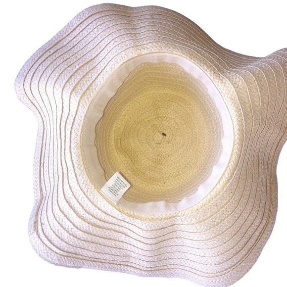 done floppy paper woven Sun hat 70s vibe Festival Boho coastal main image 9